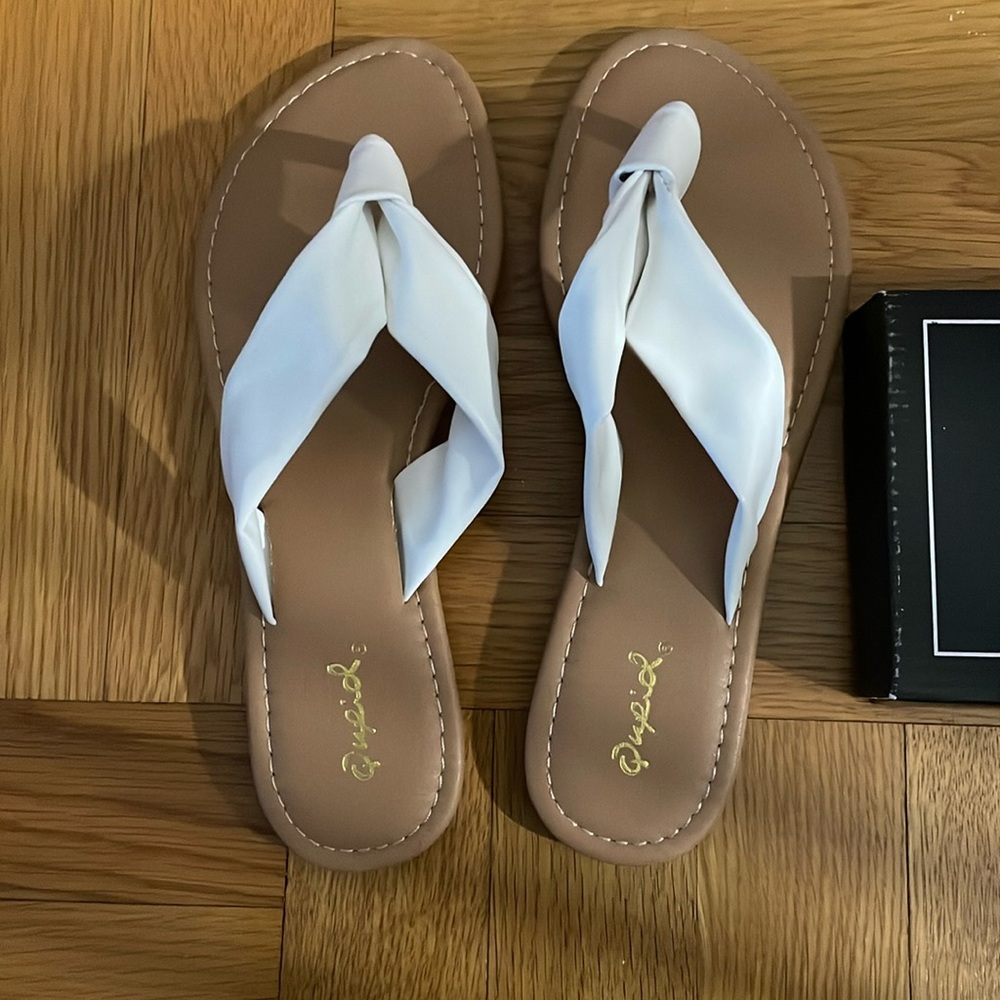 White Sandals by Qupid Brand NEW Women Size 7